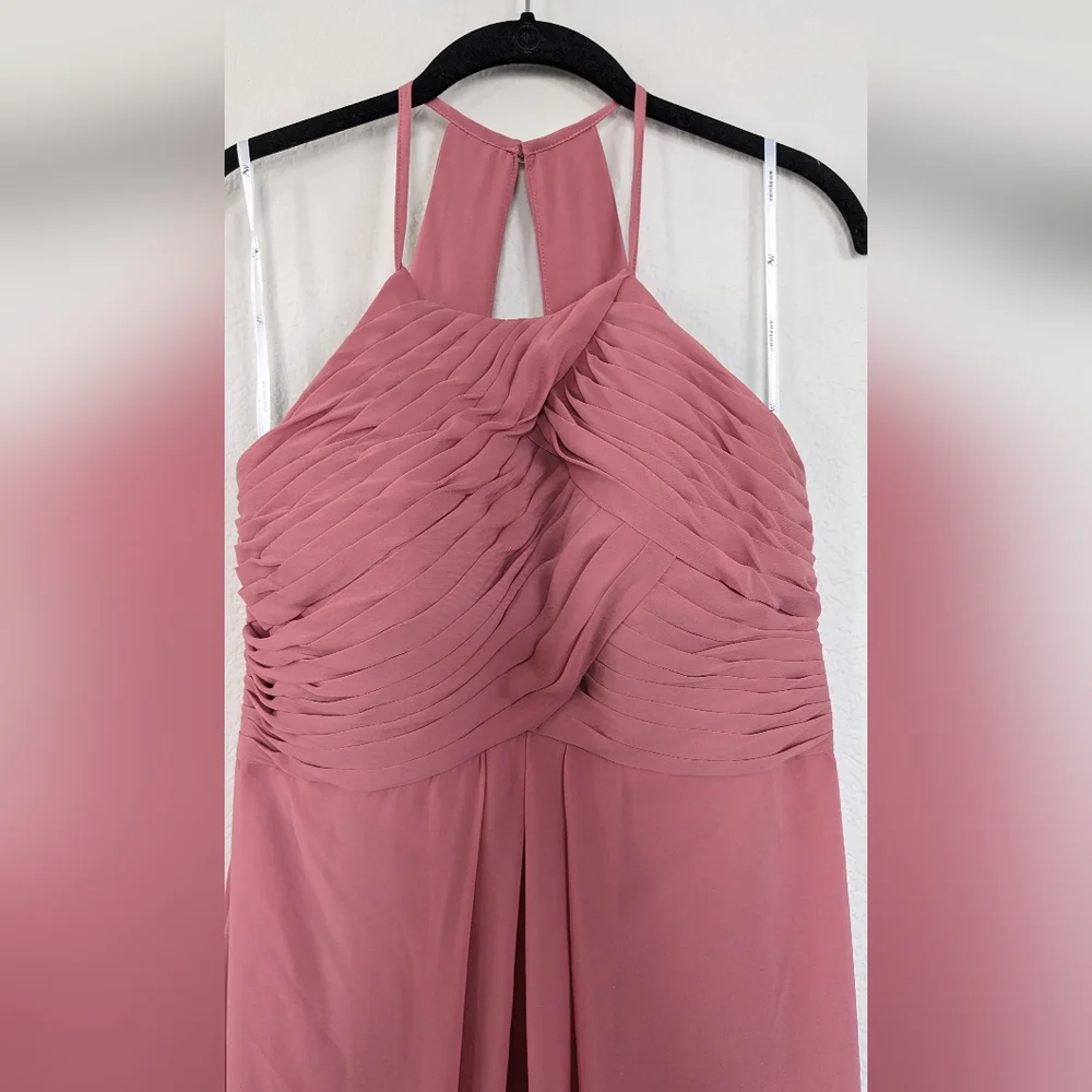 AW Bridal Becky Bridesmaid Prom Wedding Guest Midi Date Dress,10, Rose - Picture 5 of 8